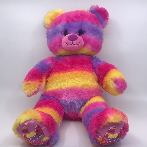 Build A Bear Plush Rainbow Candy Tripe With Eyelashes Stuffed Animal 17” - Picture 4 of 14